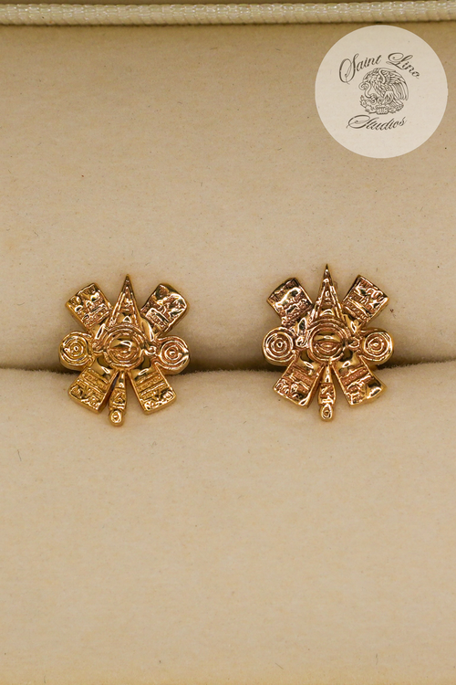 10k Gold Eye of Ollin Earrings