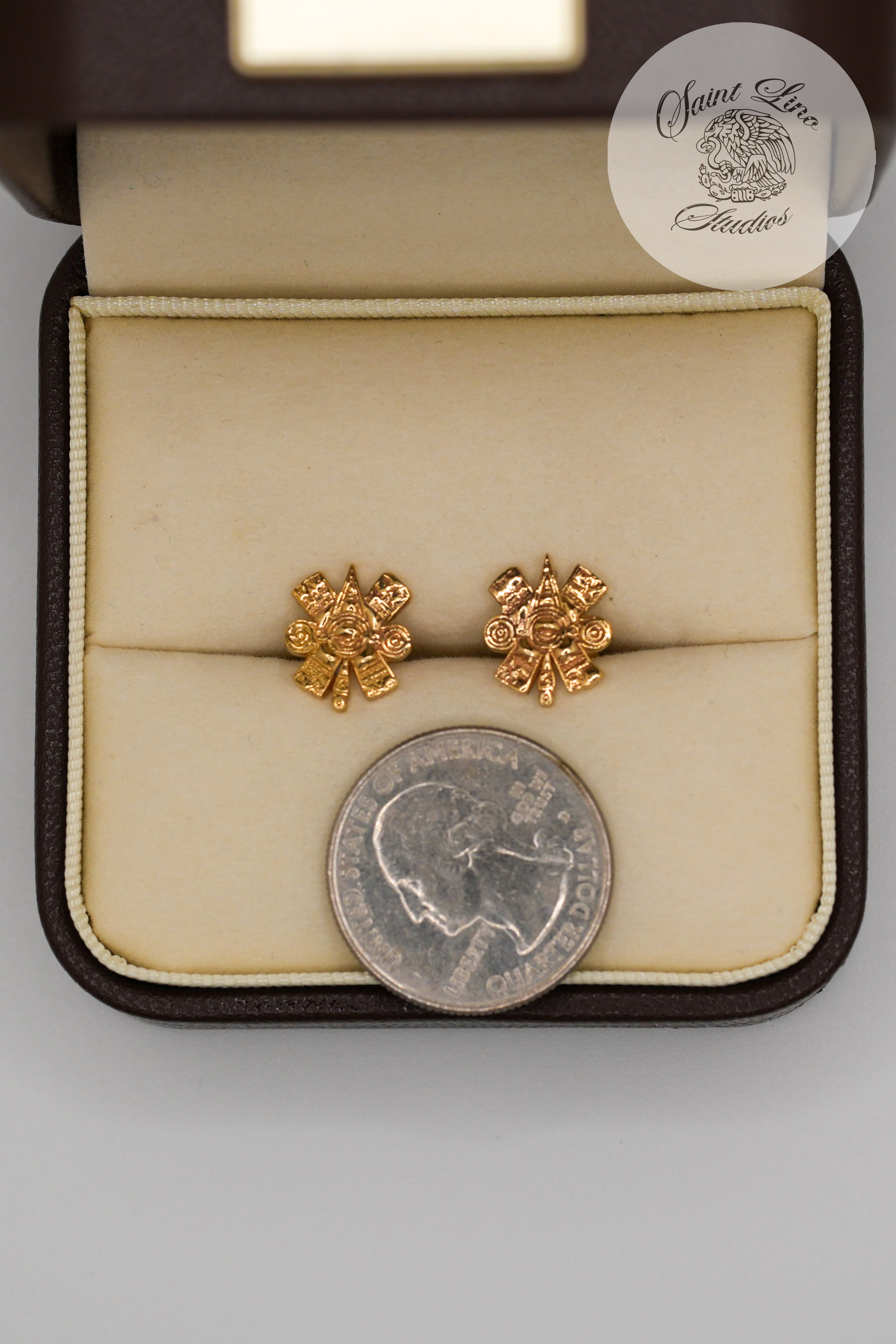 10k Gold Eye of Ollin Earrings