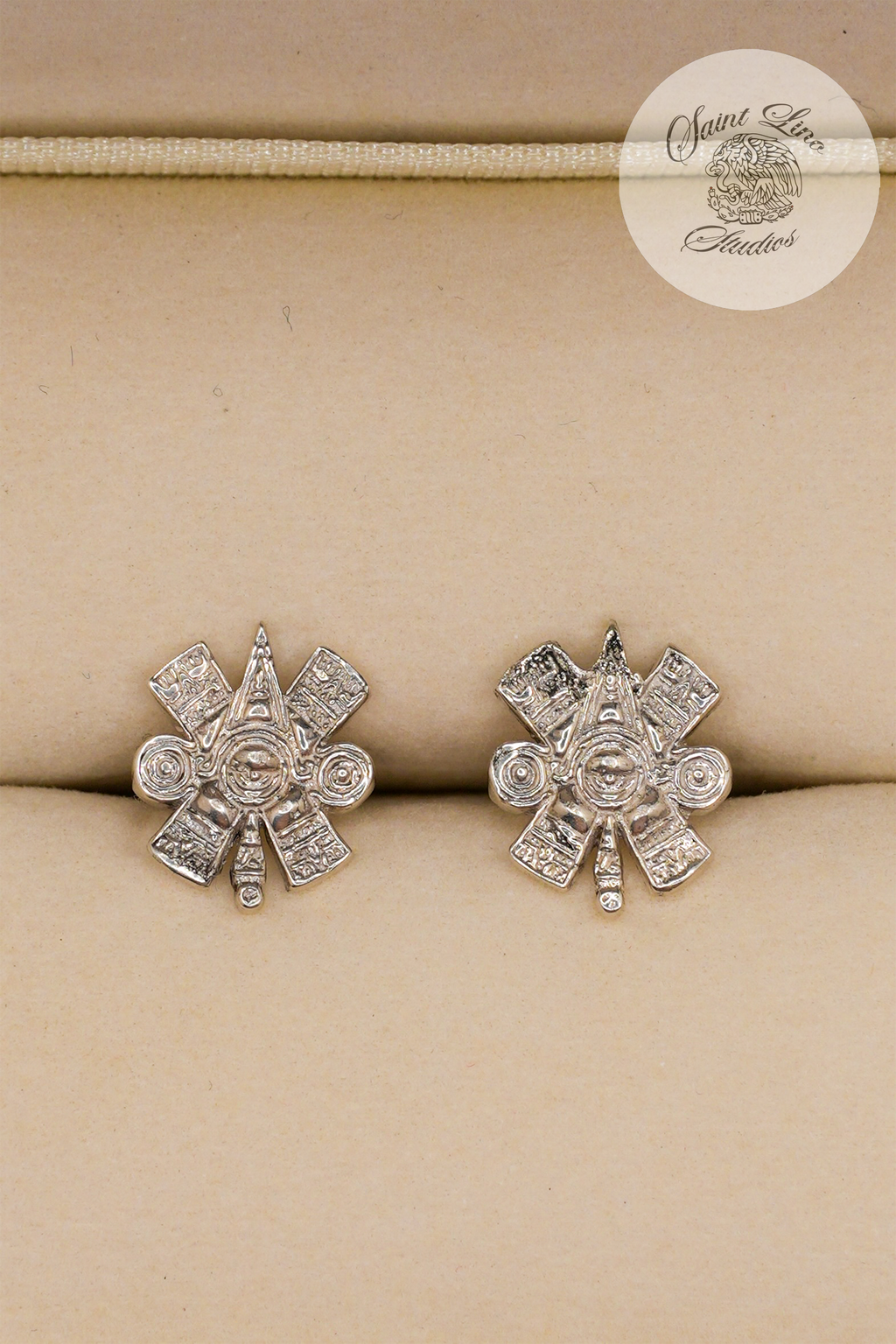 .925 Silver Eye of Ollin Earrings