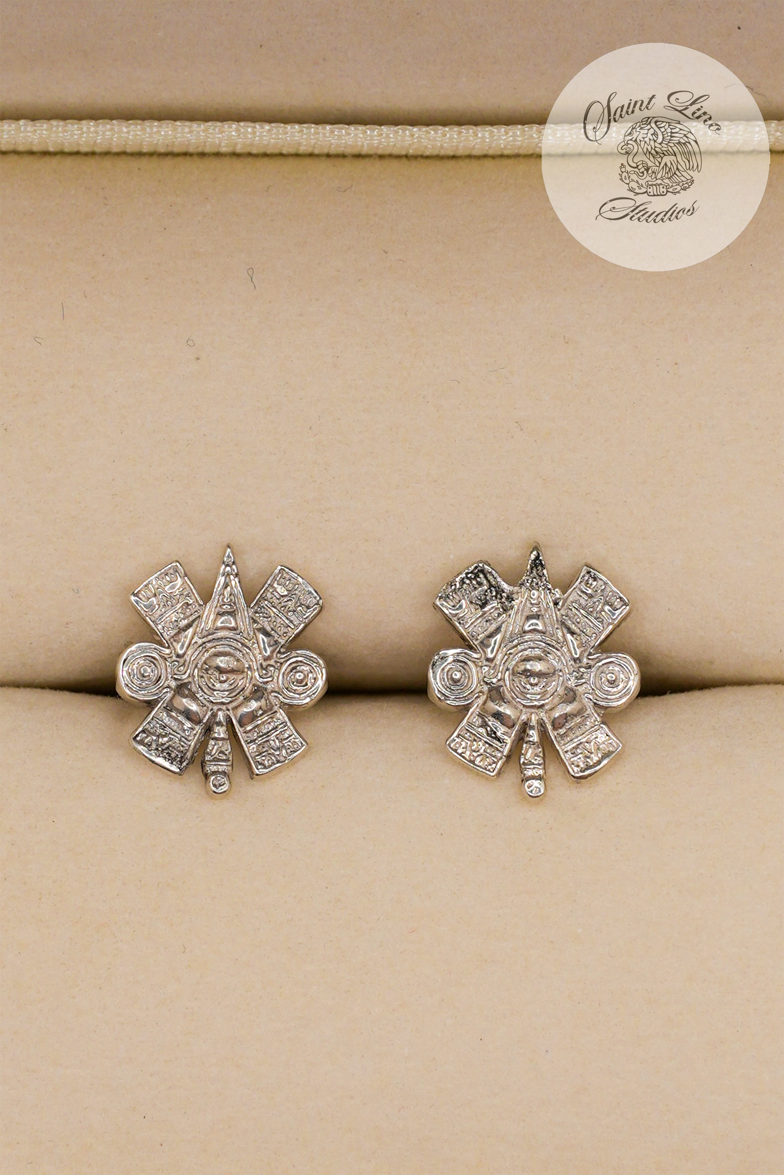 .925 Silver Eye of Ollin Earrings