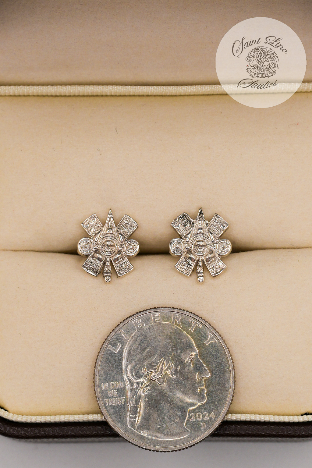 .925 Silver Eye of Ollin Earrings